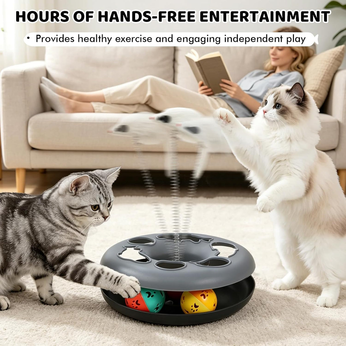 Cat Tunnels for Indoor Cats - Grey - image 4