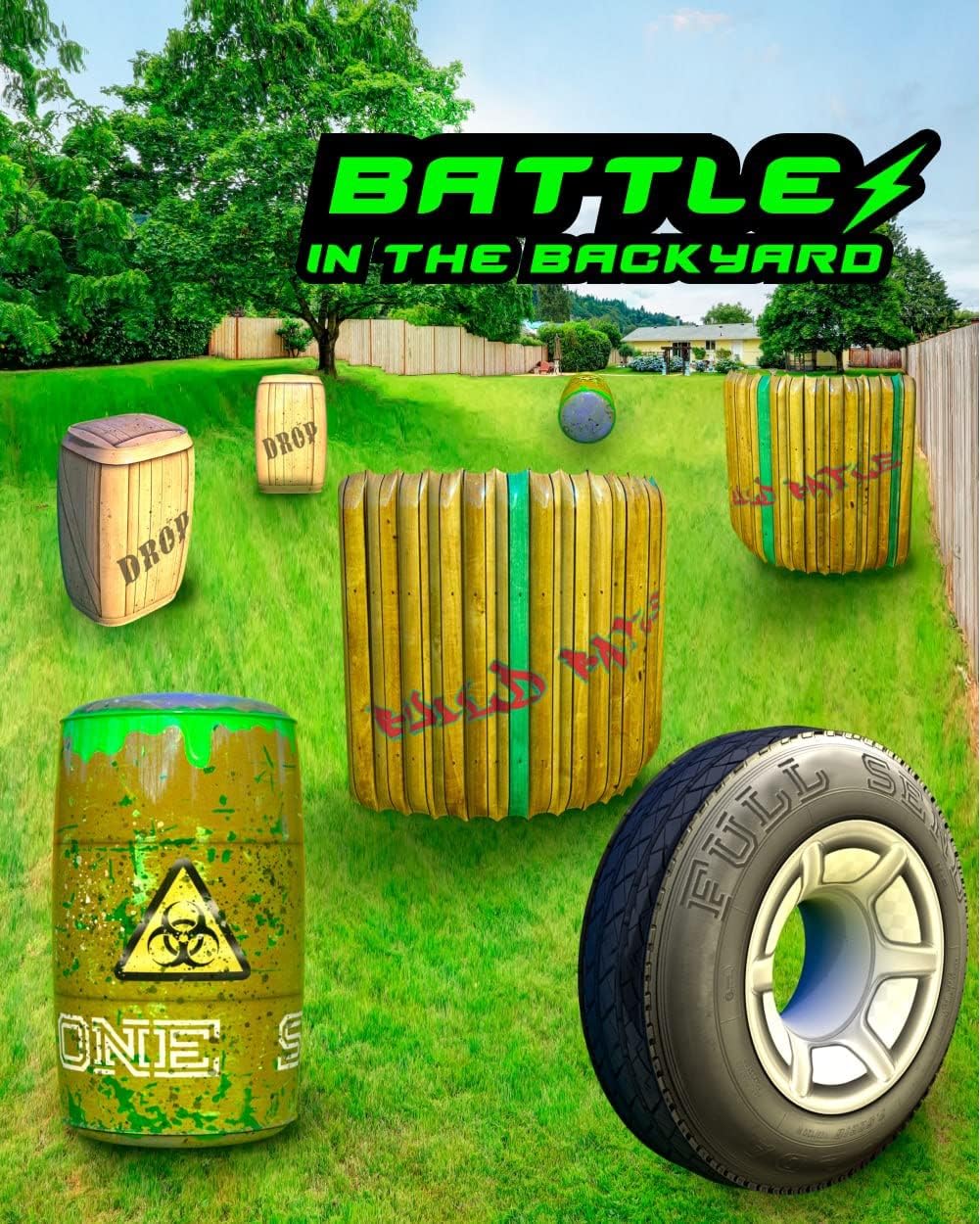 Skywin Inflatable Obstacles, Inflatable Battle Bunkers - 1 Pack / Green - image 4