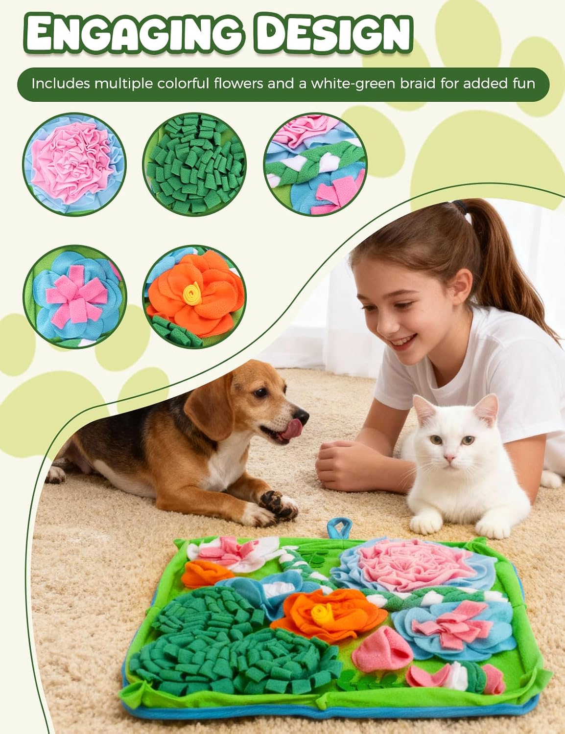 Snuffle Mat for Dogs, Slow Feeder Interactive Puzzle Dog Food Mat – Essentials for Dogs - image 2