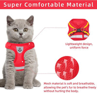 Cat Vest Harness and Leash Set - Red / X-Small (Chest: 8"-9") - image 2