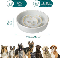 vancasso Slow Feeder Dog Bowl - L - 3 Cups / Light Gray - image 2