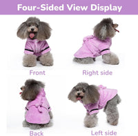 Pet Bathrobe Dog Pajama, Thickened Hooded - Purple / Small - image 3