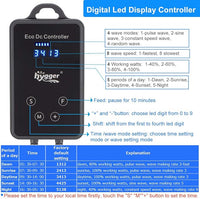 hygger Quiet Magnetic Aquarium Wave Maker, 2600GPH DC 24V Powerhead with Digital Led Display Controller, Submersible Water Inverter Circulation Pump for Fish Tank 26-55 Gallon