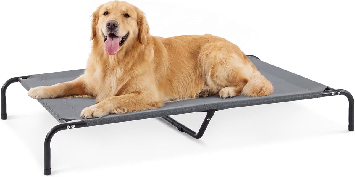 Love's cabin Elevated Cooling Dog Bed for Large Dogs - Grey / 56.5" X 35.5" X 8"