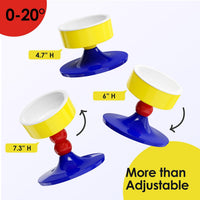 Ceramic Elevated Raised Cat Bowls, Cat Food Dish with Stand - Red & Blue - image 4
