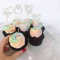 Gyufise He Asked She Said Yes Cupcake Toppers Gold Glitter Diamond - Silver - image 4