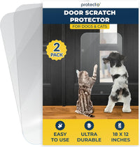 PROTECTO Door Protector from Dog Scratching, 35.5x24 - 2-pack Clear / 18 x 12"