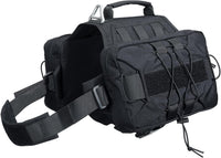 EXCELLENT ELITE SPANKER Nylon Dog Backpack with 2 Side Pockets - Black / M-Chest 25.6-30"