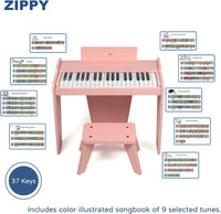 Kids Piano Keyboard, 37 Keys Digital Piano for Kids - Pink Basic - image 4