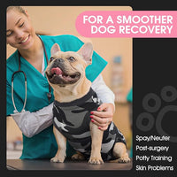 FUAMEY Dog Recovery Suit Male,Dogs Surgery Neuter Suits Puppy Spay Shirts for Female Protect Dog's Skin Anti Licking Abdominal Wounds Doggie Onesie Pet Bodysuit Alternative to Cone Grey Camouflage XXL
