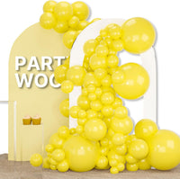 PartyWoo White Balloons 155pcs Matte White Latex Balloons Different - Yellow-y55 / 5/10/12/18 inch