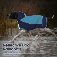 Hooded Dog Raincoat, Reflective Large Dog Rain Poncho - Small / Blue - image 3