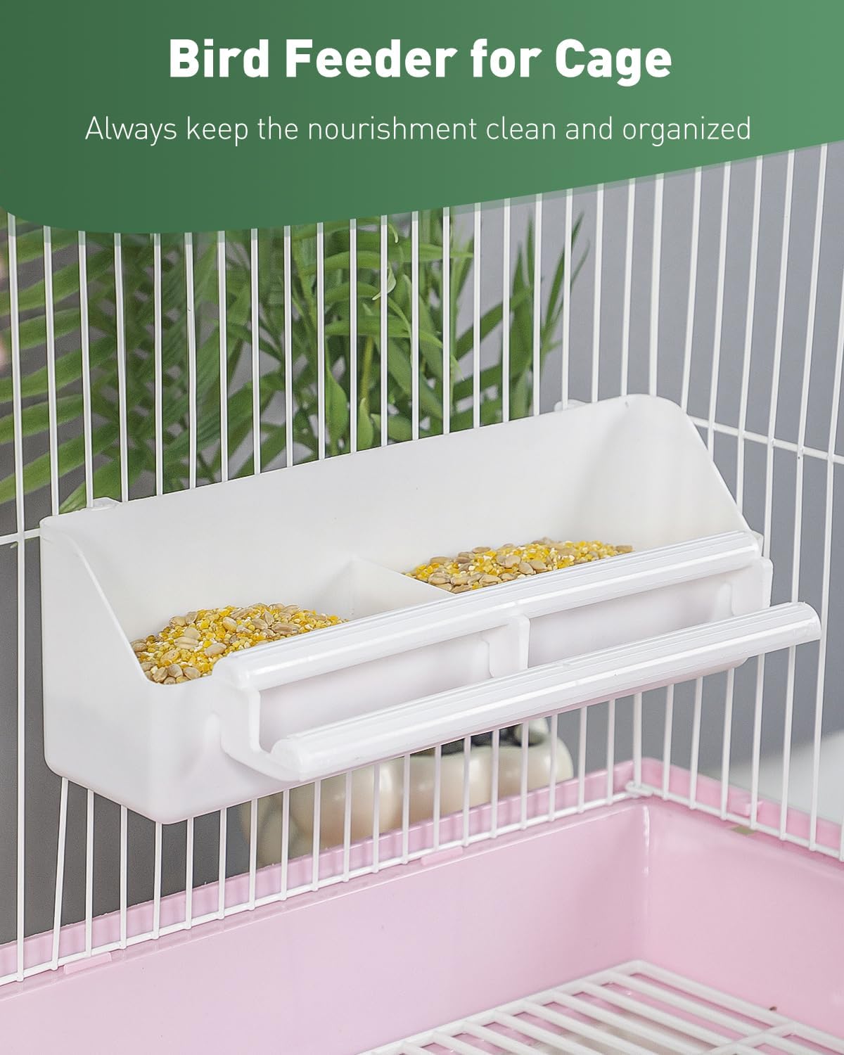Pawfly 2 Pack Bird Feeder for Cage Hanging Plastic Feeder with Hooks - 1 PC - image 4