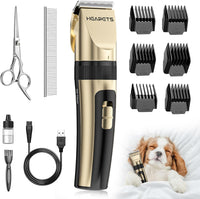 HEAPETS Dog Grooming Clippers, Low Noise, Electric Quiet - Gold