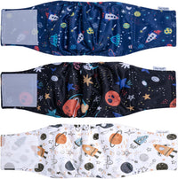 Pet Soft Dog Belly Band, Washable Dogs Belly Bands for Male Dogs - Starry Sky / Medium (12''-14'')