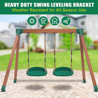 BeneLabel green A-frame middle swing set bracket made of powder coated steel - view 35