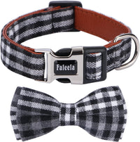 Faleela Soft &Comfy Bowtie Dog Collar - Medium (Pack of 1) / Black And Whit