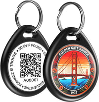 QR Code Cat Tags Personalized Small, Real-time Alerts, Pink – Essentials for Cats - 1 Pack Black Bridge / Large-1.2"*1.4"