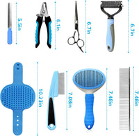 Dog Grooming Kit for Shedding, Bath Gloves - 9 PACK / Blue - image 2