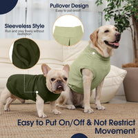 2 Pack 3XL Fleece Dog Sweater for Labrador, Leash Hole - Light Green & Army Green / Large(Chest Girth: 16.9") - image 4