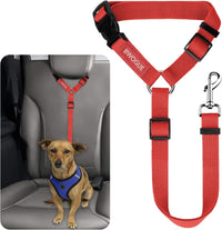Dog Seat Belt for Car, Headrest Restraint Safety Lead, Dogs Cats – Essentials for Dogs - Red / Not elastic
