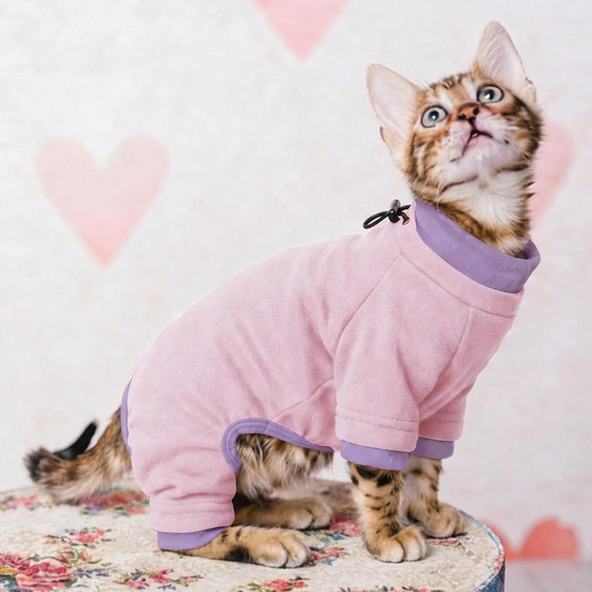 Sticky Hair Cat Clothes, Prevent Loss Pajamas - XX-Large / LightPink - image 4