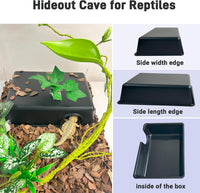 Reptile Hide Cave, Snake Hide for Ball Python & Gecko - Black / X-Large (2 Count) - image 4