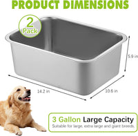 Stainless Steel Dog Water Bowl - 2 Pack-3 Gallon - image 2