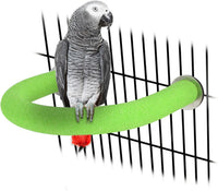 U-Shaped Large Parrot Perch, Quartz Bird Perch for Cage – Essentials for Birds - Large / Green