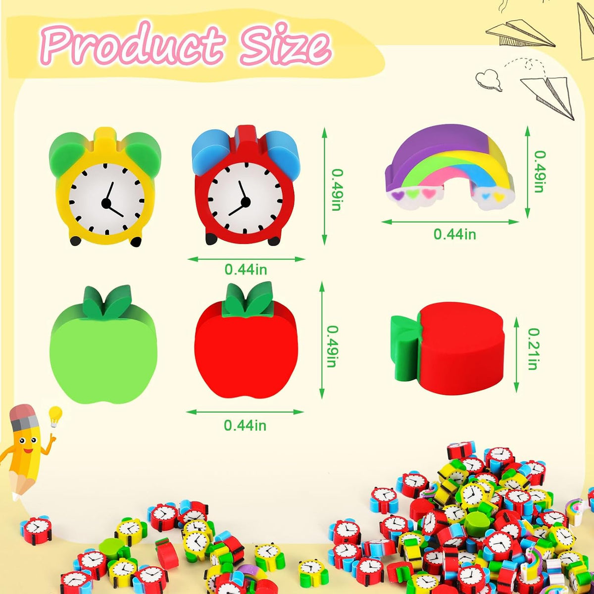 JUNEBRUSHS 150Pcs Fall Mini Erasers - Welcome Back to School Style - image 2
