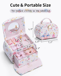 VLANDO 2 Layer Girls Musical Jewelry Box with Ballerina and Large - D.Fantasy Princess - image 2