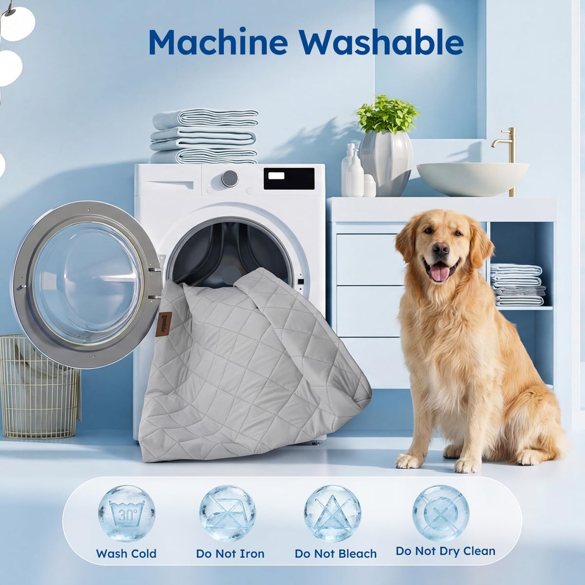 ZOMISIA Cooling Dog Bed for Crate - Grey / 47x29"(XXL-Crate) - image 4