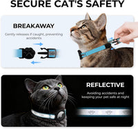 Reflective AirTag Cat Collar - Blue / Breakaway(8.5"-12") - image 2