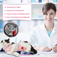 Cat Recovery Suit for Abdominal Wounds Cat Onesie After Surgery Female – Essentials for Cats - Pink / Large - image 2