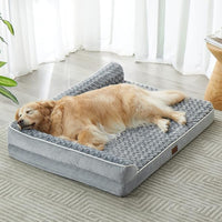 BFPETHOME Orthopedic Dog Bed for Extra Large Dogs-Big Waterproof Sofa Dog Bed with Removable Washable Cover, Large Pet Bed with Waterproof Lining and Nonskid Bottom,Pet Bed for Large Dogs, Grey