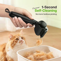 Pecute Self-Cleaning Undercoat Rake for Dogs Cats with Long/Double - Black - image 2