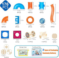 MAGBLOCK Magnetic Tiles 176Pcs Marble Run Children's Educational Toys for Developing Mathmatics and Physics Skills and for Developing Creativity and Imagination Toys for Kids Age 8 9 10+ Years Old