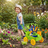 Dimple Garden Wagon & Tools Toy Set, Kids Gardening Set - Green - image 4