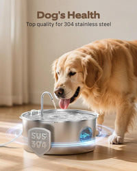 Dog Water Fountain for Large Dogs: Stainless Steel Dog Fountain Water - Dog Fountain+6 Filters +3 Sponges - image 2
