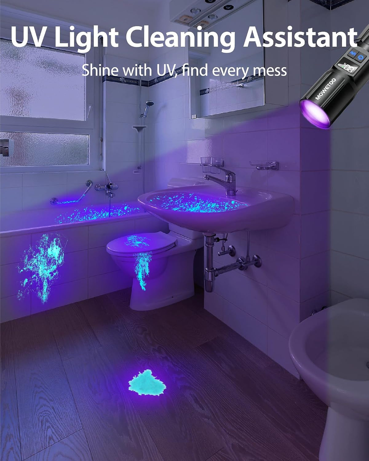 Black Light Flashlight, 2N1 UV＆White Light with LCD Display - image 4