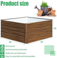 SnugNiture Galvanized Raised Garden Bed 4x4x2FT Outdoor Large Metal Planter Box Steel Kit for Planting Vegetables, Flowers