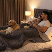 FunFurry Waterproof Dog Blanket, Couch Cover for Dogs Washable - 82 X 102 Inch - 1 Pack / Dark＆light Brown - image 3