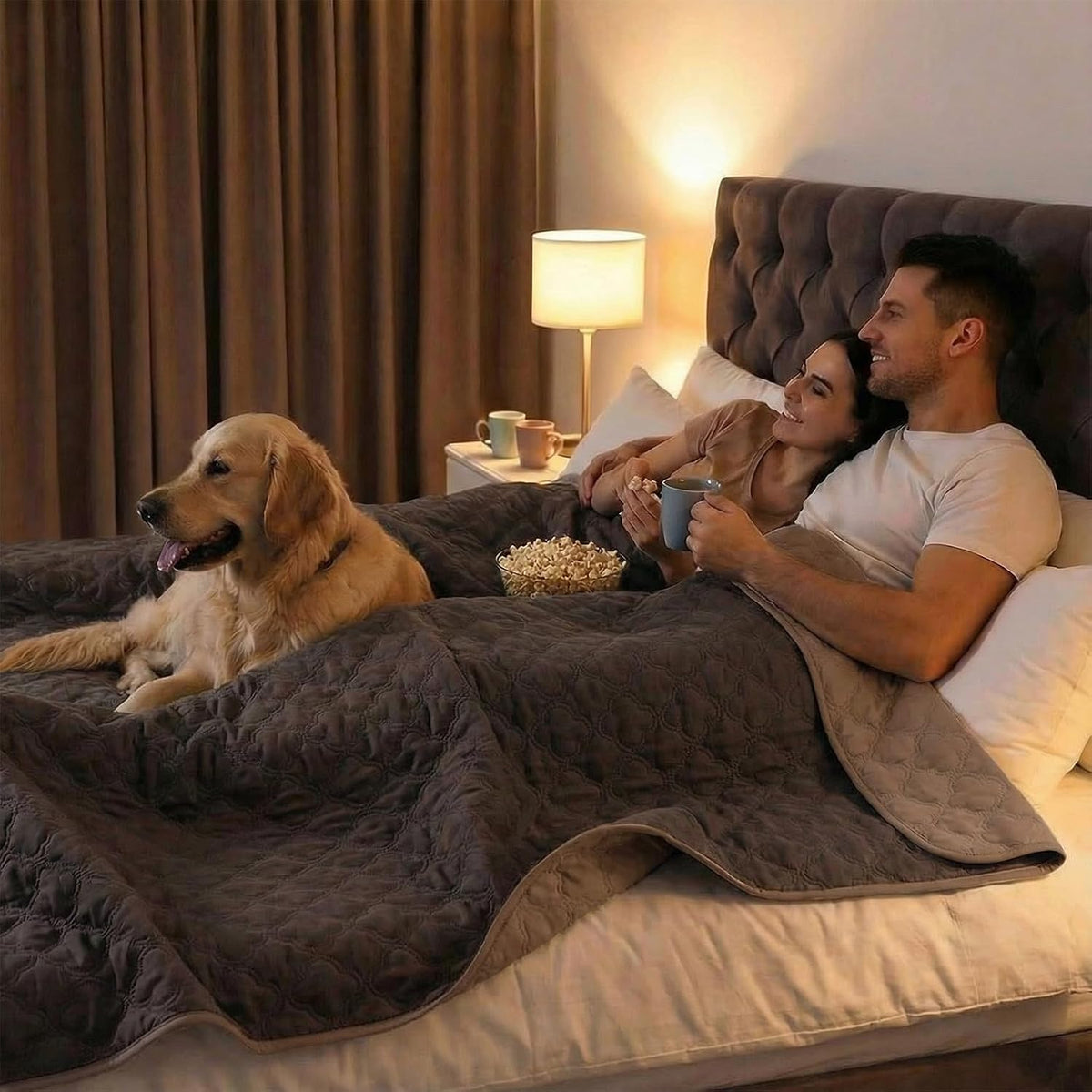 FunFurry Waterproof Dog Blanket, Couch Cover for Dogs Washable - 82 X 102 Inch - 1 Pack / Dark＆light Brown - image 3
