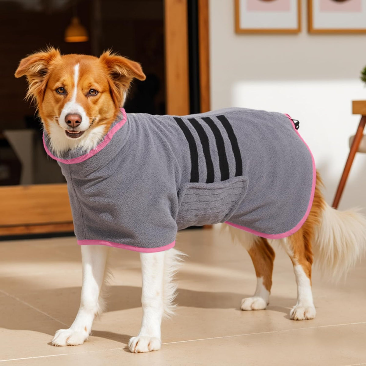 Microfiber Dog Bathrobe, Super Absorbent Dog Drying Coat – Essentials for Dogs - Pink / X-Large
