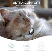 AirTag Cat Collars, Stretchy Collar with Air Tag Holder and Bell – Essentials for Cats - Gray - image 2