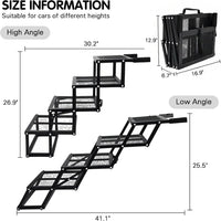 Folding Dog Stairs for Car, 16.9" Wide 4-Step Non-Slip Pet Steps – Essentials for Dogs - Mesh / 16.9In-4 Steps - image 2