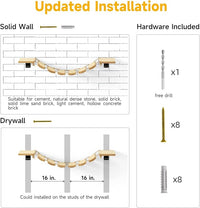 FUKUMARU Cat Bridge Wall Mounted, 12.8-Inch Expanded Feline Perch & Climbing Steps for Custom Kitten Highway Systems, Multi-Level Wall Shelves Furniture