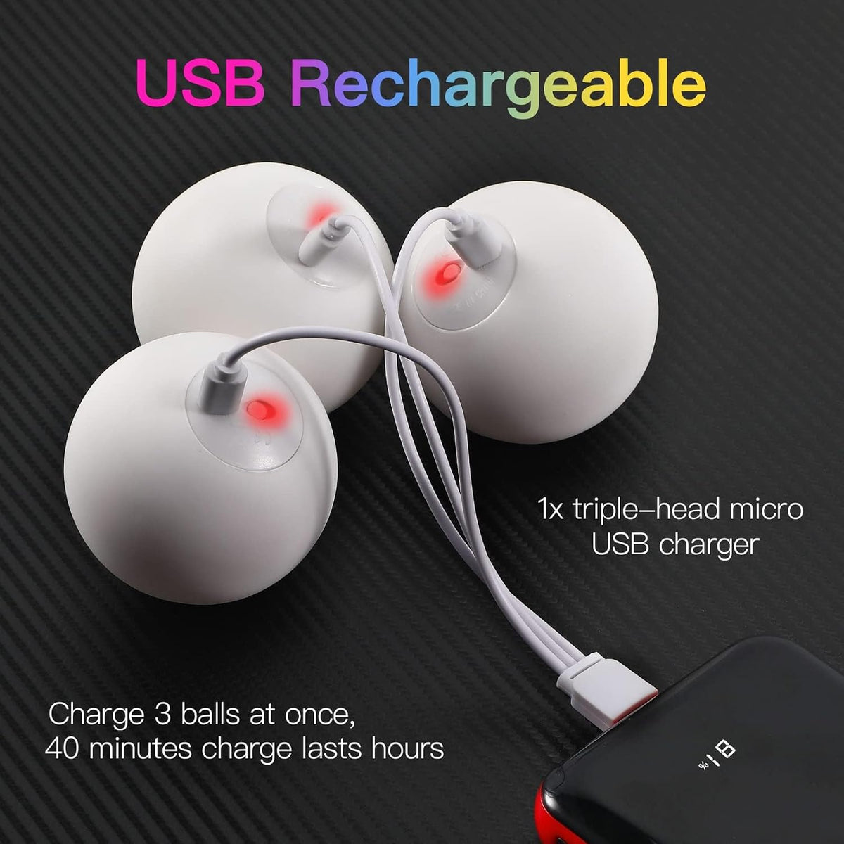 POITOI Juggling Balls Light Up Juggling Ball Glow in The Dark - Rainbow 3.2oz - image 4