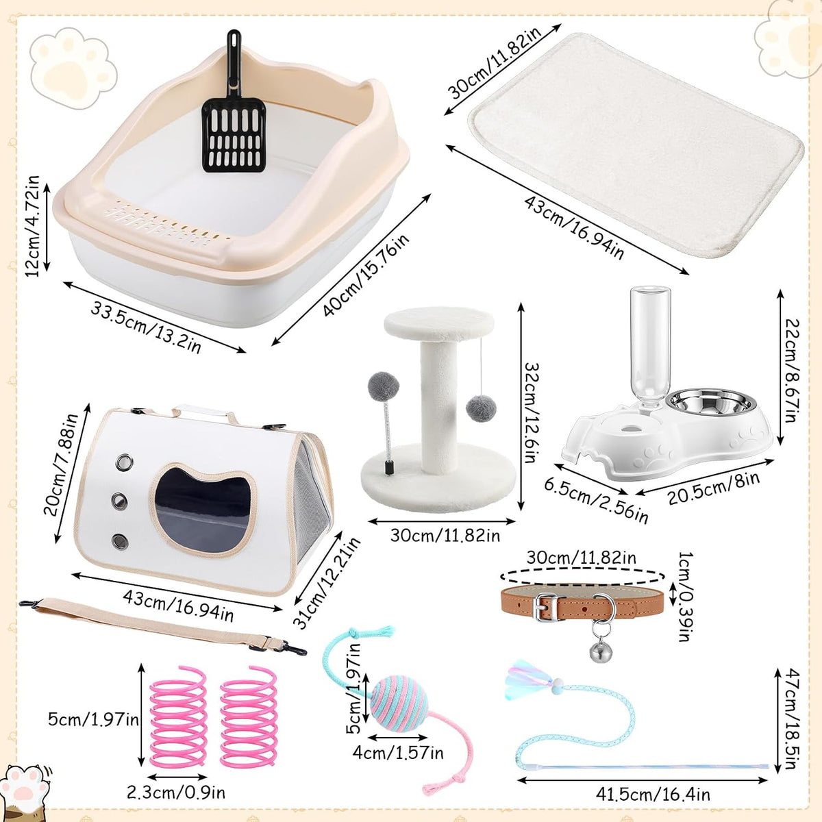 Eccliy 10 Pcs Kitten Starter Kit for Indoor - Classic / Small / White - image 3
