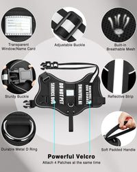 Service Dog Vest Harness and Leash Set+10 Patches - Extra-Small / Black - image 4